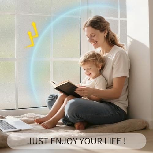 VELIMAX Window Privacy Film, Frosted Glass Window Film, Sun & Heat Blocking Decorative Static Cling Tint for Home Bathroom Office — view 3