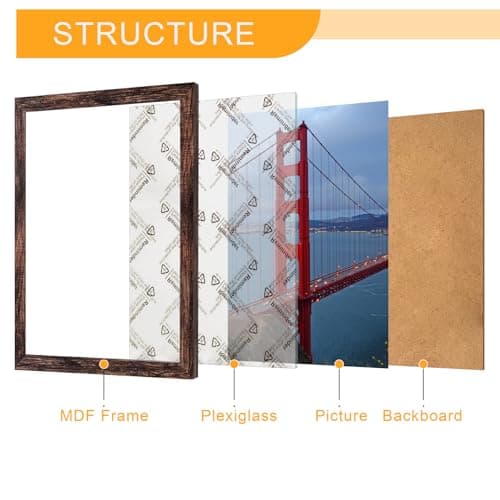 BESCRCL 5x7 Picture Frame Wall or Tabletop, Engineered Wood Frames for 5 x 7 Picture, Brown, 1 Pack — view 5