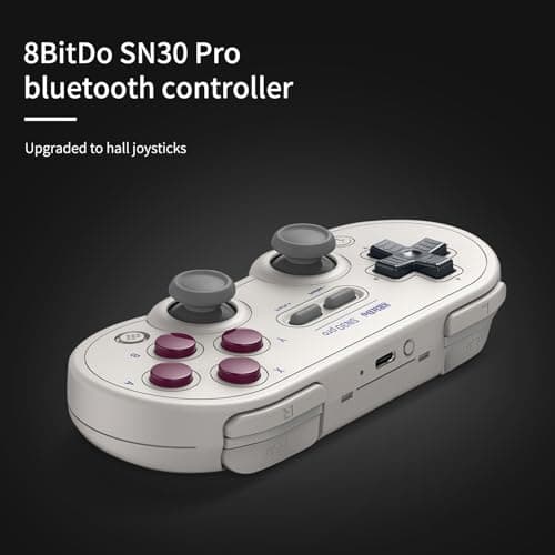 AKNES 8Bitdo SN30 Pro Bluetooth Controller, Hall Effect Joystick Update, Gaming Controller Compatible with Apple, Switch, Windows, Steam Deck, Android and Raspberry Pi - G Classic Edition