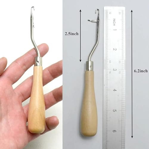 5Pcs/Sets Bent Latch Hook Crochet Hooks Hair Braiding Tools Dreadlocks Different Sizes Crocheting Weaving Needles for Hair Braiding, Rug Making and Art Crafts — view 4