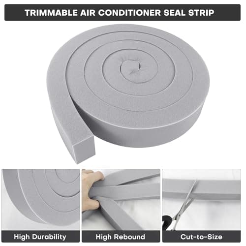 FoamJoy 2Pcs 1" x 1" x 6.5Ft AC Window Seal Kit with Adhesive, Gray Foam Strips for Air Conditioner Window Weather Stripping, Window Units, Doors and Windows Insulation, Energy Saving & Dustproof — view 3