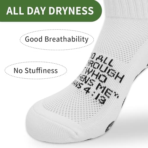 Meudid Youth Grip Soccer Socks with Cross - Anti-Slip Grips Kids Socks with Bible for US 5-10 — view 4