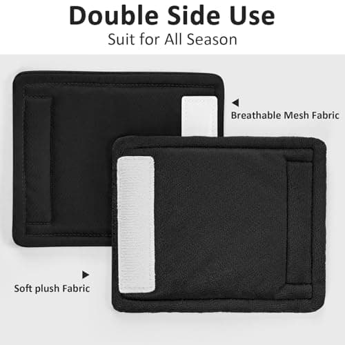 SWESEN Baby Car Seat Strap Covers, 3 Piece Soft Car Seat Strap Shoulder Pads for Baby Girls Boys, Double-Sided Use carseat Straps Covers for Stroller, Car Seats, Pushchair, Black — view 3