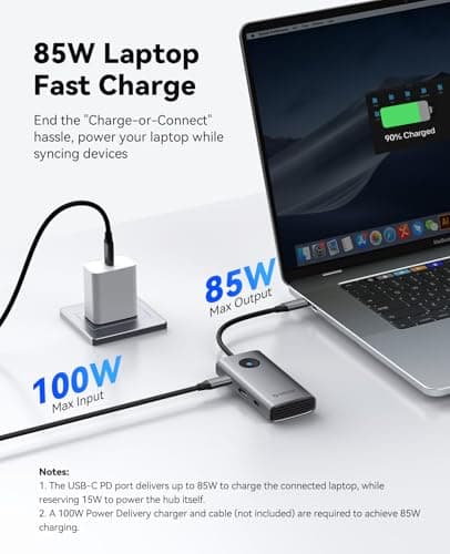 ORICO USB C Docking Station, 6-in-1 Laptop Docking Station with HDMI 4K@30Hz, 100W PD, USB-A&C 3.0, USB C Dock Compatible with MackBook/Dell XPS/HP/Surface — view 4