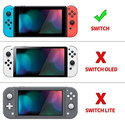 PlayVital ZealProtect Soft Protective Case for Nintendo Switch, Flexible Cover Protector for Switch with Tempered Glass Screen Protector & Thumb Grips & ABXY Direction Button Caps - Blue Nebula