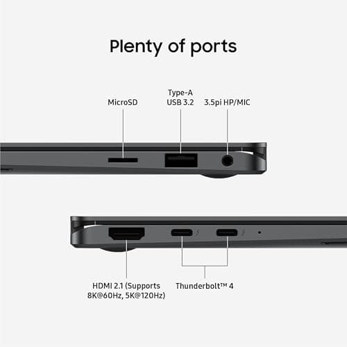 Samsung 16” Galaxy Book5 Pro 360 Copilot+ PC, AI Business Laptop, Windows 11 Pro, Intel Core Ultra 7 Processor 258V, 3K AMOLED Touchscreen, 32GB / 1TB, 120HZ, 2025 Model NP964QHA-KG2US, Gray — view 5