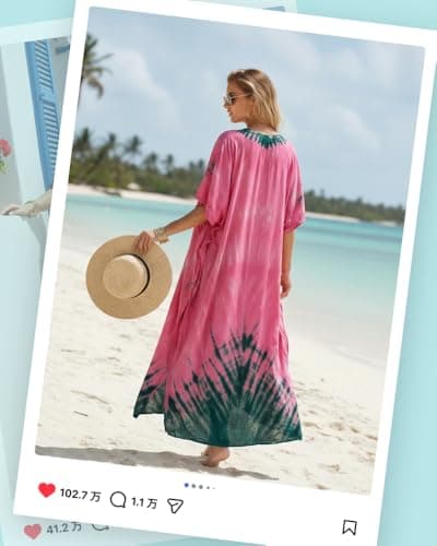 Women Moomoo Dress Long Kaftan Moo Moos Nightgown Muumuu Plus Size Caftan Mumus Not Cotton Hawaiian Clothes Beach Outfit Cheetah Leopard African Dashiki Swimsuit Coverup Swimwear Bathing Suit Cover Up — view 2