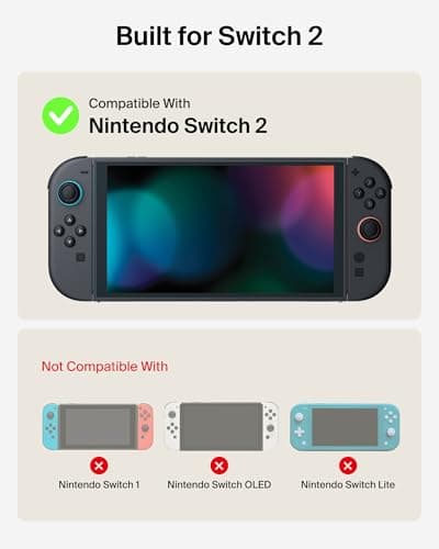 Belkin Nintendo Switch 2 Case, Travel Bag w/AirTag Holder & Storage Pocket for Up to 12 Game Cards - Portable, Lightweight Carrying Case w/Hard Shell, Soft Interior, Switch 2 Accessories - Charcoal — view 2