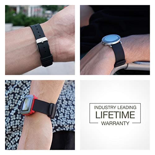 GadgetWraps 16mm Silicone Watch Band Strap with Quick Release Pins – Compatible with Fossil, Skagen, Misfit - 16mm Quick Release Watch Band (Black, 16mm) — view 3