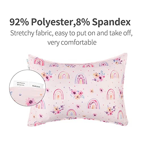 ALVABABY Toddler Pillowcases Stretchy Soft Kids Pillow Cover 2 Pack Fit 13"x 18" or 12"x16" Envelope for Girl Boy Travel