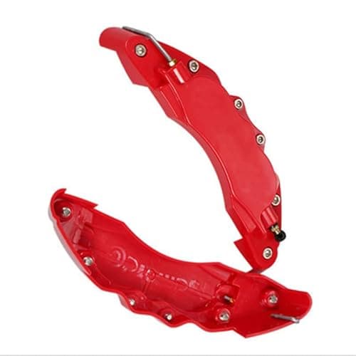 Caliper Cover, 2 Pairs Brake Caliper Covers, Red Style Front & Rear Covers, High Precision Car Disc Brake Protector for Wheel Hub