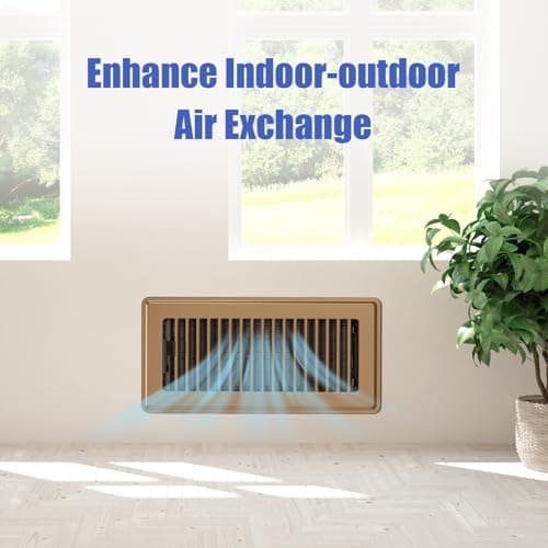 Floor Register 4x10, Brown Floor Vent Covers for Home Floor, Sidewall, Heavy Duty Steel Walkable Floor Grates, Adjustable Air Vent Covers Rust Proof Finish, 4" x 10'' Floor Vent, 6 Pack — view 5