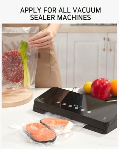 Syntus Vacuum Sealer Bags for Food, 50 Count Quart 8" x 12" Commercial Grade PreCut Bag, BPA Free Food Vac Bags for Storage, Meal Prep or Sous Vide — view 5