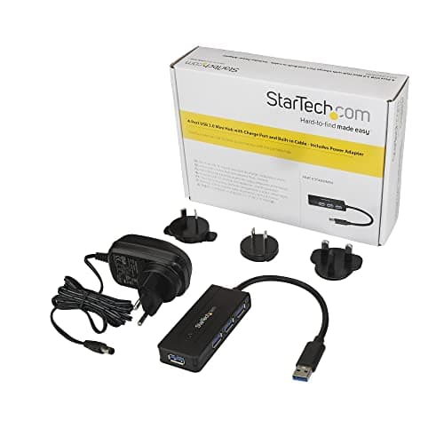 StarTech.com 4 Port USB 3.0 Hub SuperSpeed 5Gbps with Fast Charge Portable USB 3.1 Gen 1 Type-A Laptop/Desktop Hub - USB Bus Power or Self Powered for High Performance Mini/Compact (ST4300MINI), Black — view 2