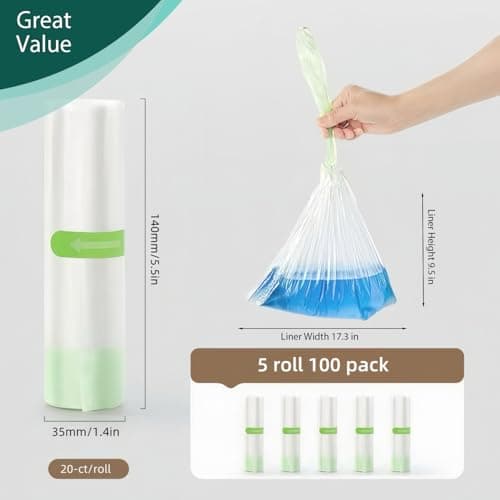 100 Disposable Potty Liners for Toddlers, Easy Cleanup, for Home & Travel — view 4