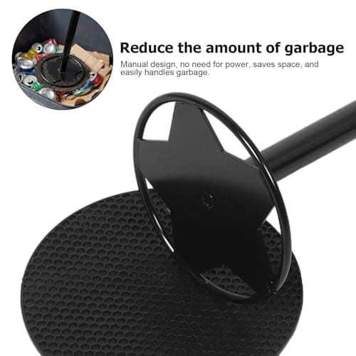 WOONEKY Manual Trash Can Compactor for Kitchen and Outdoor Use, Black Carbon Steel Waste Press Tool with Sturdy Construction Supporting Sustainable Living — view 2