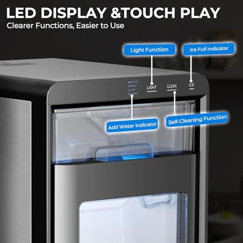 Antarctic Star Nugget Ice Maker Countertop - 44LB/Day, Self-Cleaning Portable Ice Machine with LED Display, 10-15 Minute Fast Ice Making for Home/Office/Bar — view 2