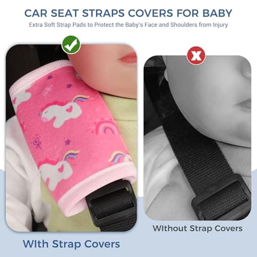 COOLBEBE Car Seat Straps Shoulder Pads for Baby Kids, Super Soft Seat Belt Covers for All Car Seats/Pushchair/Stroller/High Chair — view 5