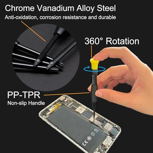 18PCS Mini Precision Screwdriver Set With Case, Lengnoyp Magnetic Small Flathead Phillips Pentalobe Torx Star Screwdriver Set Kit and Tweezers for Repairing Computer Eyeglass Phone Watch — view 4