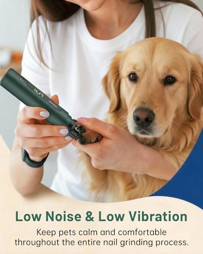 Dog Nail Grinder - 5-Speed Rechargeable Electric Dog Nail Clippers with LED Light, Super Quiet & Painless Electric Nail File for Large, Medium & Small Dogs, Toenail & Claw Grooming Filer