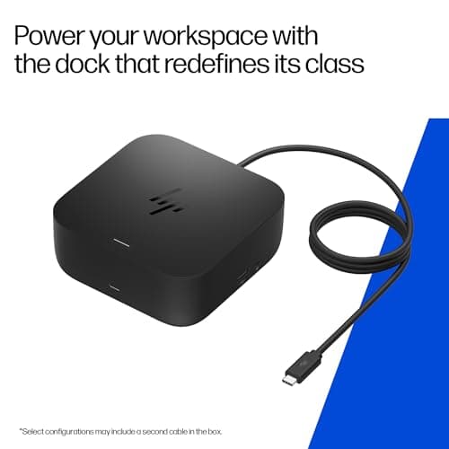 HP USB-C 100W G6 Dock + One Extra USB-C Cable Included, Future-Proof Design with Ambient LED Lighting, On-Screen Notifications, Extra USB-C Ports, HDMI 2.1, 120Hz — view 4