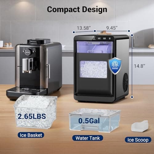 Nugget Ice Maker, 44lbs/24h Ice Makers Countertop, Soft Ice Ready in 5-10Mins Nugget Ice Maker Countertop, Self-Cleaning Pellet Ice Maker for Home, Kitchen, Office, Party — view 5