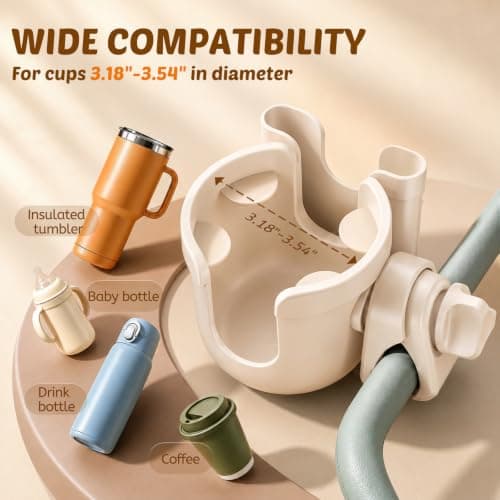 Cup Holder for Walker: Stroller Cup Holder Attachment with Phone Holder — view 2