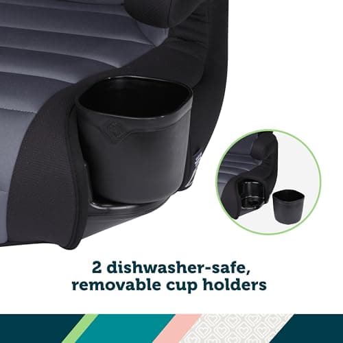 Safety 1st Grow and Go 2-in-1 Booster Car Seat with ComfortWings, Converts High-Back to Backless, 19" Wide, Slim Design, Lightweight, Foldable, Easy-Clean, Cup Holders, 40-100 lbs, Black Sand — view 5