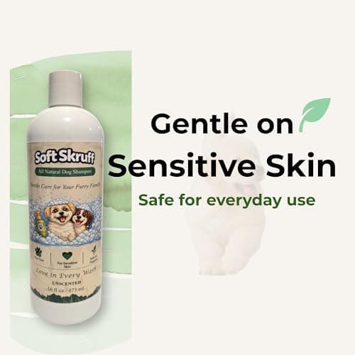 Soft Skruff Dog Shampoo for Sensitive Skin – Tear-Free, Gentle & Natural Formula – Safe for Puppies, Deodorizing & Daily Use – Unscented 16 oz — view 2