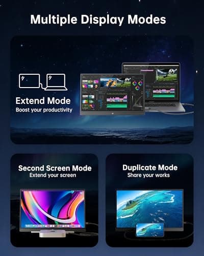 KTC Portable Monitor 15.6 Inch, FHD 1080P Travel Laptop Monitor Extender with USB-C HDMI, Ultra-Slim IPS HDR Display with Speakers, Second Monitor Screen for Laptop Phone Xbox Mac Switch, Black H15F9 — view 2