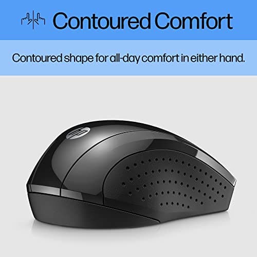 HP X3000 G3 Wireless Mouse - Black, 15-Month Battery, Side Grips for Control, Travel-Friendly, Blue LED, Powerful 1600 DPI Optical Sensor, Compatible with Wins PC/Laptop, Mac, Chromebook (683N7AA) — view 3