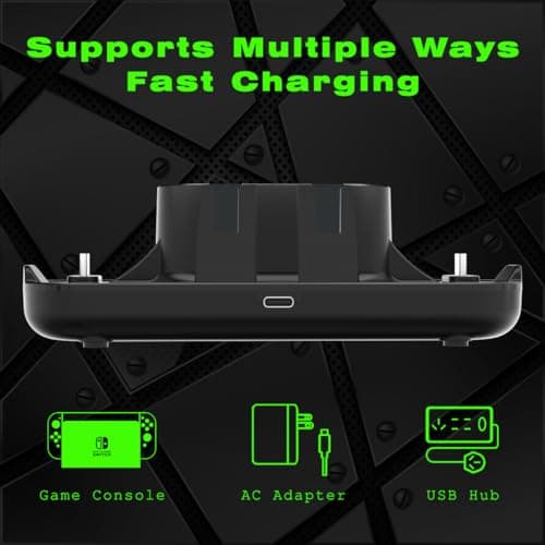 Switch Controller Charger for Nintendo Switch, Charging Dock with JoyCon/Pro / PS5 Controller, Charger Station with LED Indicator and Charger Cable for JoyCons, 6 in 1 Nintendo Charging Dock — view 4