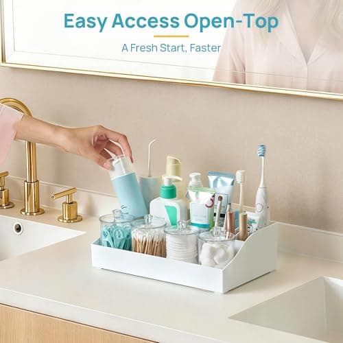 Vtopmart 5 PCS Bathroom Countertop Organizer Sets, White — view 2