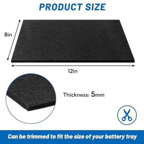 3 Pcs Battery Protector Mat, 8 X 12 Inches Battery Acid Absorber Mat, Anti Shock and Corrosion Mat for Battery, Anti Vibration Pads for Rvs, Cars, Boats and Trucks (3)