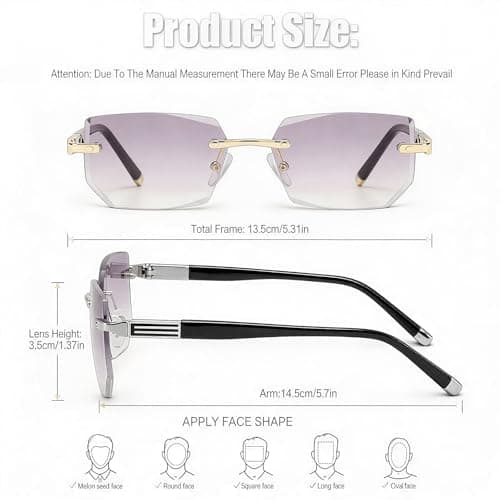 2Pcs Auto Focus Glasses Self Adjusting, Automatic Zoom ReadingGlasses with Anti Bluelight Lens, Suitable for Men & Women (Gold & Silver)