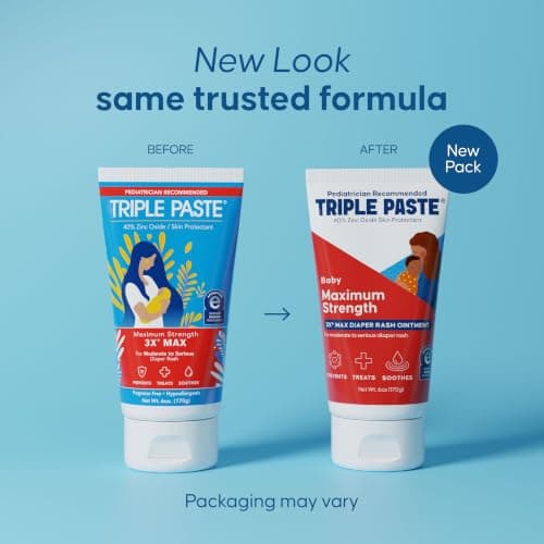 Triple Paste 3X Max Diaper Rash Ointment for Baby, Maximum Strength with 40% Zinc Oxide Ointment for Serious Diaper Rash, 6 oz Tube — view 2