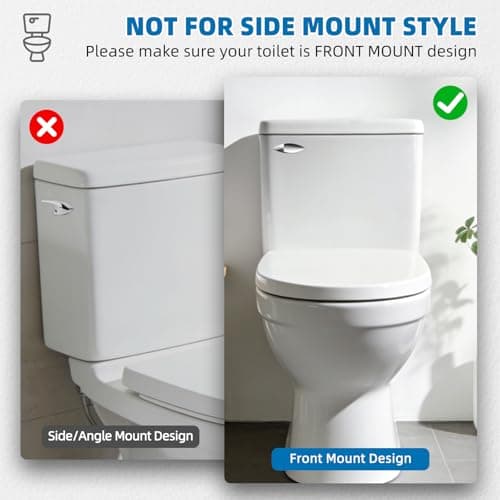 Universal Front Mount Toilet Handle Replacement Kit Compatible with Kohler/Mansfield/American Standard/Gerber Toilets, Toilet Tank Flush Lever with Stainless Steel Chain, Easy Grip Wide Handle, Chrome — view 3