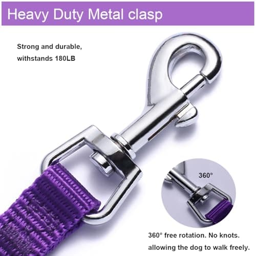 Siumouhoi 6 FT Puppy Leashes, Strong Traditional Style Leash with Easy to Use Collar Hook,Dog Lead Great for Small and Medium and Large Dog (Purple, 5/8 in x 6 ft) — view 2