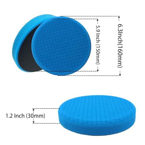 6Pcs 6.3inch (160mm) Buffing Car Polishing Pads Set, Suitable for 6 Inch Backboards, Including Sponge and Wool Pads for Car Buffer Polisher, Polishing and Waxing (6.3 inches)