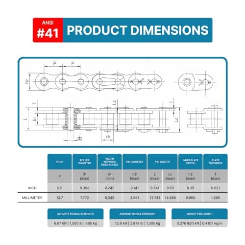 #41 Roller Chain Connecting Links (5 Pack) — view 2
