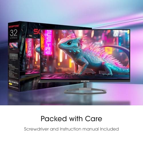 Sceptre New 32-inch 2K QHD 2560 x 1440 Prime Gaming Monitor up to 210Hz USB Type-C DisplayPort HDMI sRGB 115% 1ms Build-in Speakers, Machine Black 2026 ((E325B-QW200D Series) — view 3
