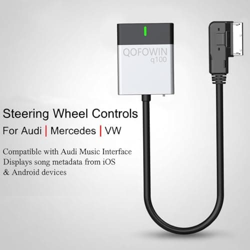 QOFOWIN High Definition Car Bluetooth Audio Music Adapter, Wireless Audio Adapter, Compatible with Audi 3G AMI, 2G AMI, Mercedes Media, Mercedes Music Interface and Volkswagen Music
