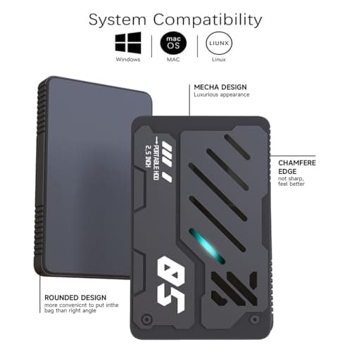Tianken Ultra Slim Portable External Hard Drive USB 3.0 HDD Storage for PC, Laptop, Mac, Xbox one, PS4, PS5 (750GB)