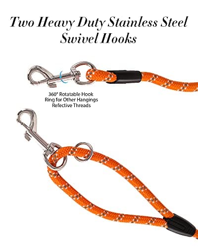 Long Line Leash for Dog Training 10FT 16FT 30FT 50FT 100FT, Reflective Threads Check Cord Dog Lead for Large Medium Small Dogs, Dog Tie-Out Cable for Outside WalkingPlaying, Camping, or kyard — view 3