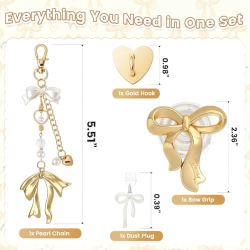 PIGORY Cute Kindle Charms Set with Kindle Pop Socket & Dust Plug Charm Type C. Personalize with Kindle Charm Chain. Essential Kindle Paperwhite Accessories (11th/12th Gen) & Gifts for Book Lovers