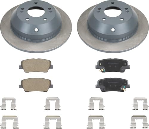 MOTEX Rear Disc Brake Kit with Ceramic Pads for 2010-2016 Hyundai Santa Fe, 2013-2019 Hyundai Santa Fe XL, 2013-2016 Hyundai Santa Fe Sport, 2011-2015 Kia Sorento (with 302mm Rotor)