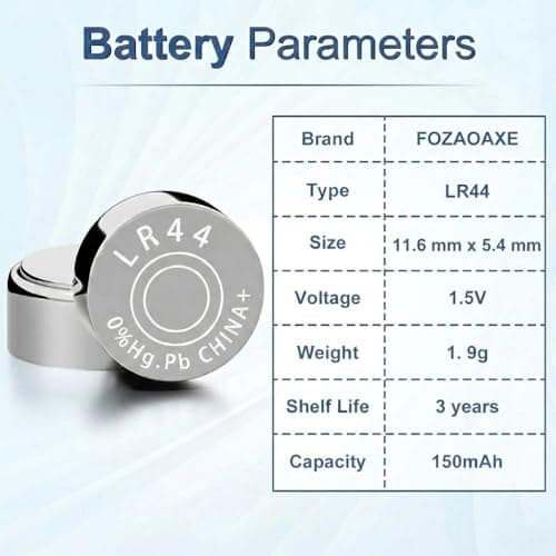 FOZAOAXE LR44 Battery 10 Pack, AG13 357 303 SR44 A76 L1154 V13GA Alkaline Button Coin Cell Batteries for Toys, Calculators & Household Gadgets, 1.5V, Reliable & Long-Lasting — view 3
