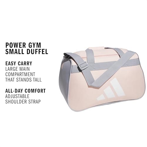 adidas Power Gym Bag – Lightweight Small Duffel, Blush Pink/White/Halo Silver Grey, OSFA — view 2
