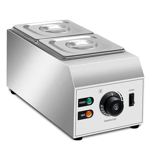 1000W Electric Chocolate Tempering Machine, Commercial Chocolate Melter with 2 Cylinders, Water Bath Heating, Adjustable Thermostat & Indicator Light, Stainless Steel Chocolate Warmer — view 2