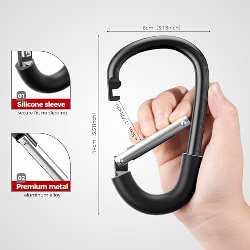 SURDOCA Stroller Hooks, Large Stroller Hooks for Bags, Universal Stroller Clips and Hooks, Mommy Hook for Stroller Heavy Duty, Stroller Accessories for Mom — view 2